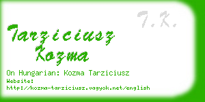 tarziciusz kozma business card